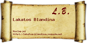 Lakatos Blandina névjegykártya